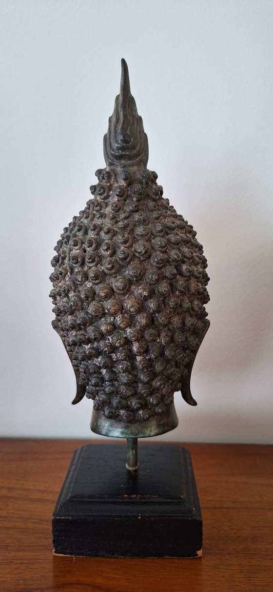 Tête de Bouddha en Bronze, Sculptures, Bois, Noir (photo 5 sur 9)