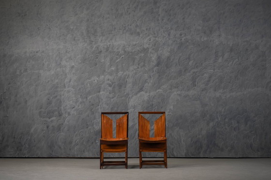 Image 1 of Chaises de salle à manger vintage au design sculptural unique, France années 1960, lot de 2