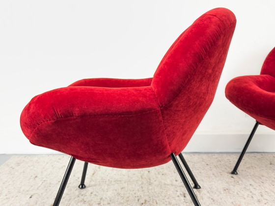 Fauteuils rouges de salon par Fritz Neth pour Correcta, années 1950, lot de 2 – Textile (photo 7 of 20)
