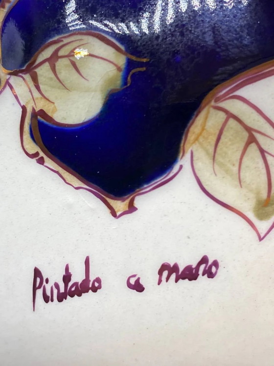Ceramic two-handled cup – Cobalt blue and gilded roses – Signed Arnaldo – Spain – 1960s-1980s – Crockery (photo 9 of 9)