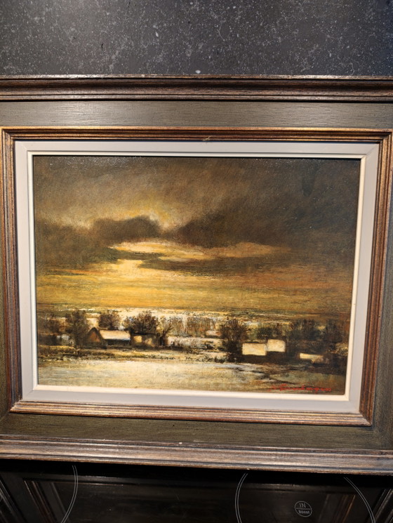 Original Painting by Jules Gaubergen "Silent Evening" – Paintings & Drawings, Wood (photo 4 of 6)