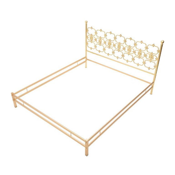 Image 1 of Letto con testiera in ottone di Luciano Frigerio, anni '70