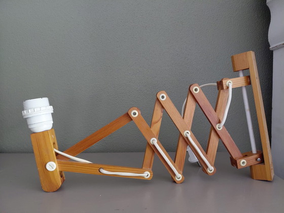 Image 1 of Pine accordion lamp scissor lamp