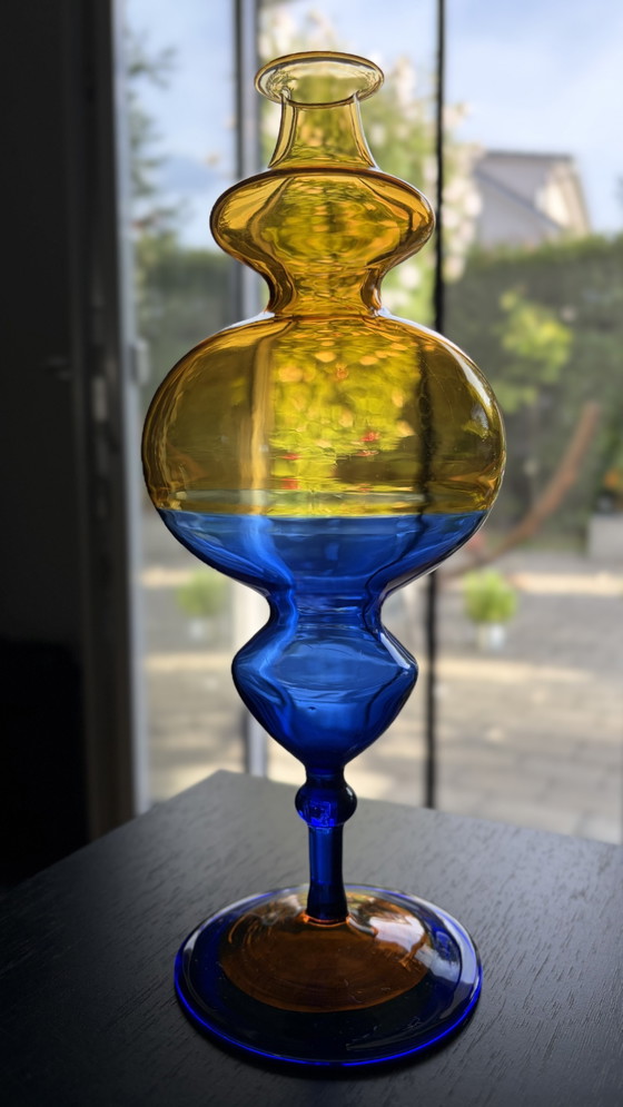 Wunderschöne Mid-Century Glaskunst-Vase – Mundgeblasen & Filigran (Lauscha um 1960/1970) – Vasen (photo 3 of 6)