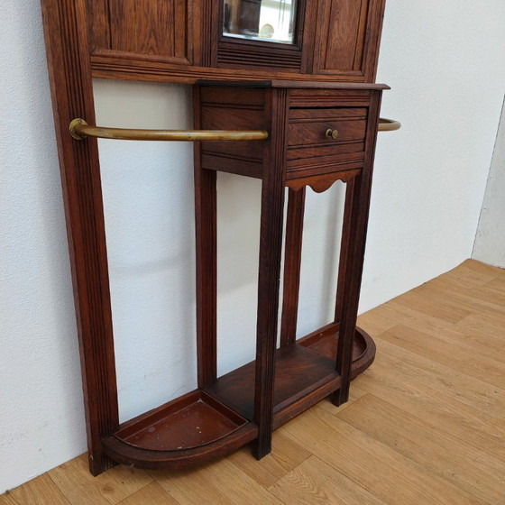 Image 1 of Antique hallway furniture, coat rack, free-standing coat rack with mirror