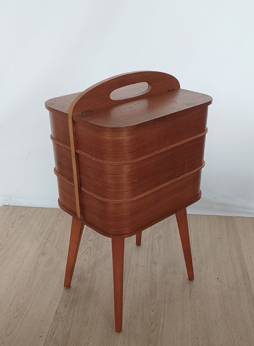 1950s sewing box storage cabinet