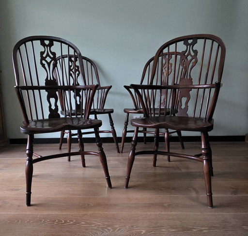 Set di 4 sedie Windsor vintage