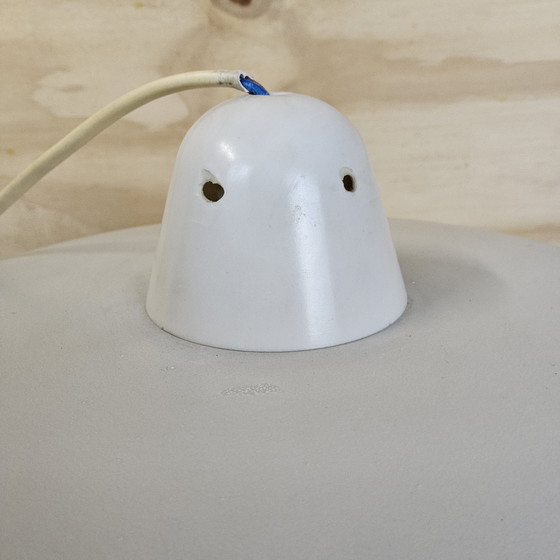 Image 1 of Lampada a sospensione in vetro vintage con dettagli dorati, lampada da soffitto in stile spaziale (con texture/struttura)