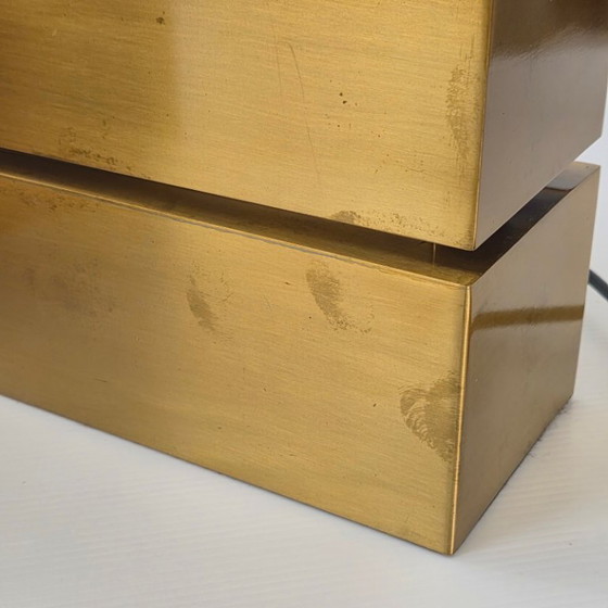 Image 1 of Pair of 1970s table lamps in brushed gold metal, 70s DLG Maison Charles, 1970s