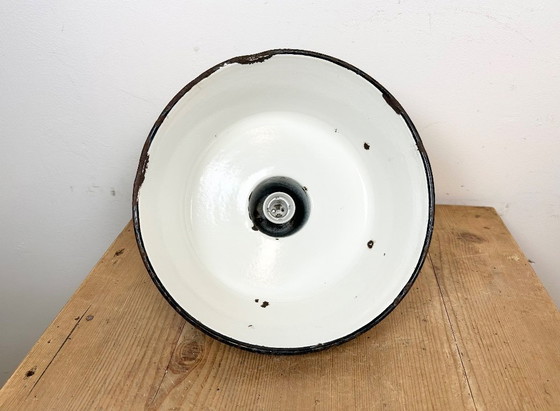 Image 1 of Industrial Grey Enamel Factory Lamp, 1960s