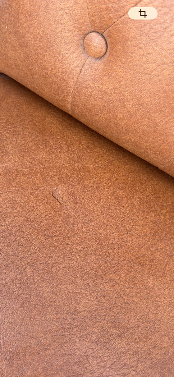 Vintage Armchair in Light Brown Skai Leather, 1960s, Wood (photo 3 of 3)