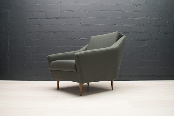 Image 1 of Set di poltrone in legno e tessuto di Eddie Harlis per Hans Kaufeld, anni '60