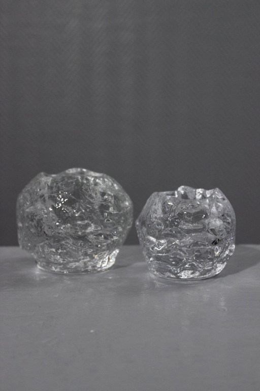 Ann Wolff & Kosta Boda - 2 portavelas de té Snowball, diseño sueco