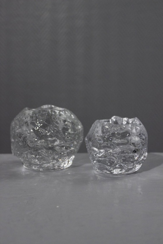 Image 1 of Ann Wolff & Kosta Boda - 2 portavelas de té Snowball, diseño sueco