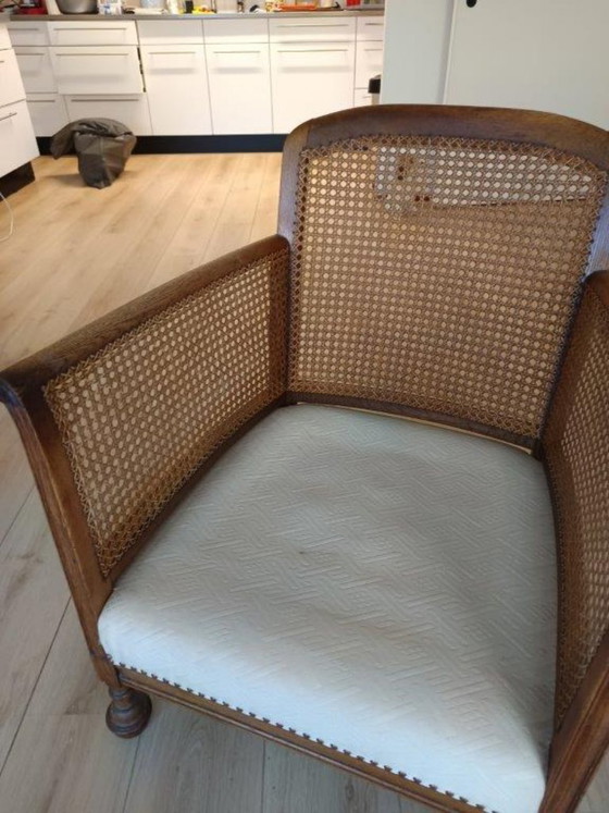 Antique chair (65 x 78 x 75 cm) with 2 cushions – Armchairs, Textile, Wood (photo 8 of 12)