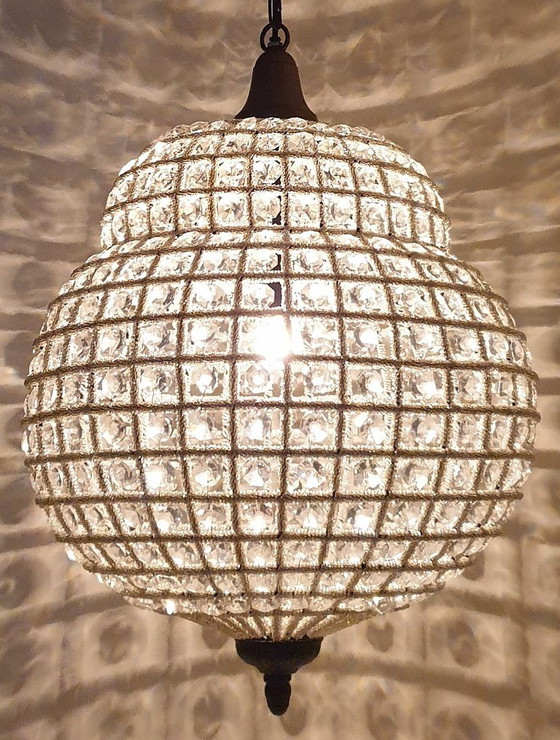 Large Rare Empire Style Kasbah Pendant lamp Crystal, Metal, Transparent (photo 7 of 36)