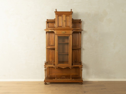 Antiker Gründerzeit-Hochschrank, um 1900 – kasten, Glass, Wood