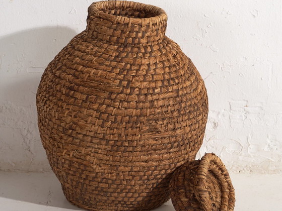 Cesta de mimbre antigua (c.1920) #1 – Objetos decorativos, Wicker, Rustic (photo 2 of 34)