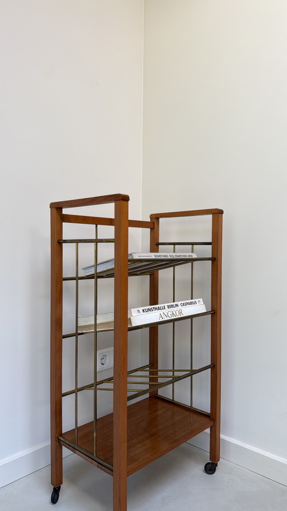 Image 1 of Carrello vintage in legno e ottone