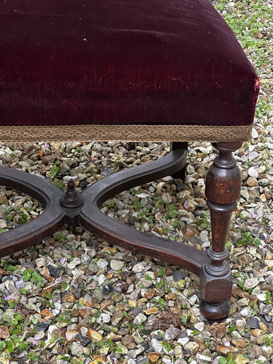 Image 1 of Sedia inglese in mogano, gambe a forma di X, XIX secolo