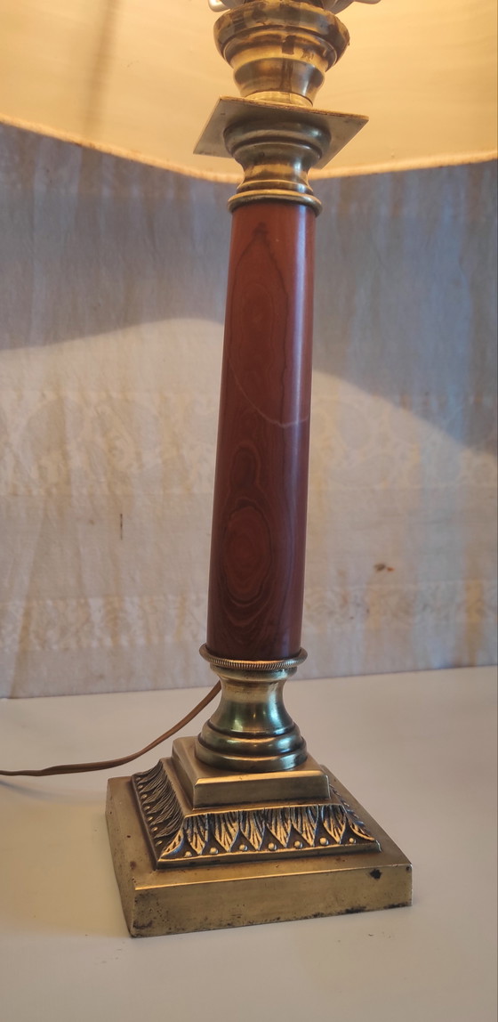 Bronze and marble table lamp - 19th century (photo 4 of 8)