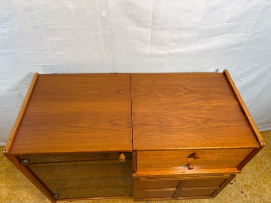 Image 1 of Mid Century Retro Teak Music Cabinet by Nathan (Circa 1960)  A fantastic and funky mid century modern teak music cabinet by Nath