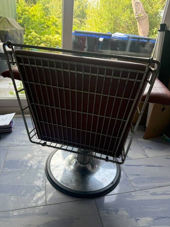 Poltrona da barbiere fatta a mano - Realizzata da carrello spesa – Sedie girevoli, polished steel (photo 4 of 6)