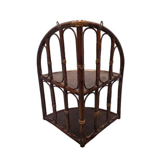 Image 1 of Vintage Rotan wandhoek etagere