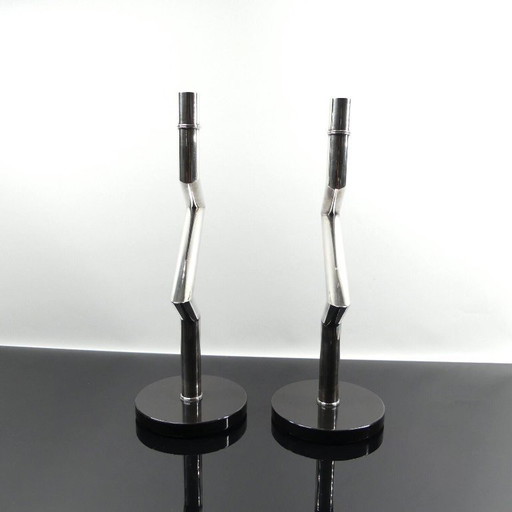 2 Wilkens candlesticks, pair of candlesticks, silver-plated