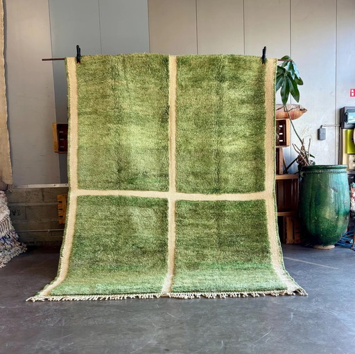 Moroccan Green Beni Ourain Rug 210x300 cm