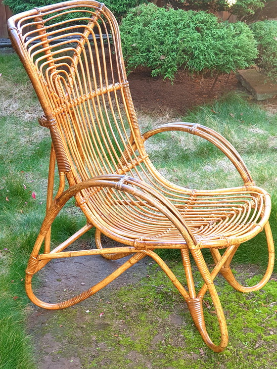 Image 1 of Special Vintage Rattan Rohé Design Armchair