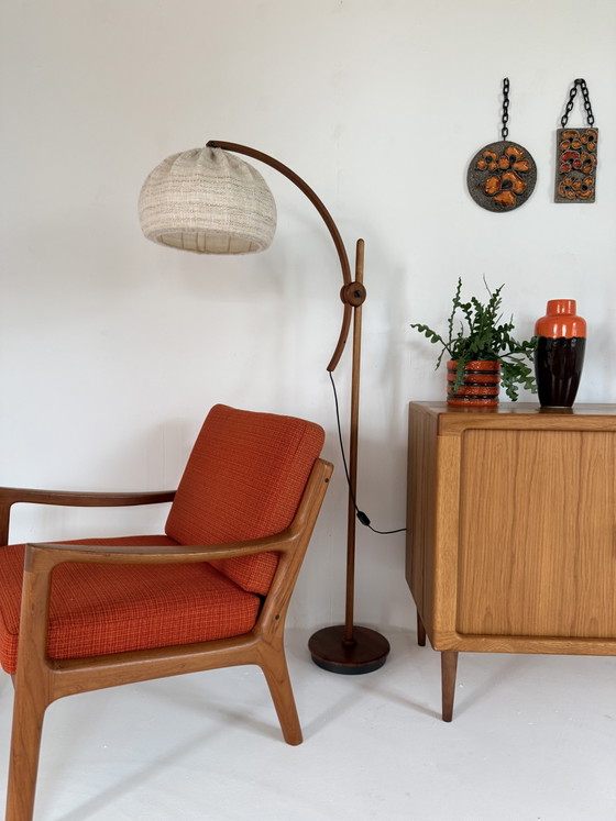 Vintage Teakhouten ‘Archea’ Vloerlamp, Domus ‘70 – Vloerlampen, Wood, Metal (photo 10 of 11)
