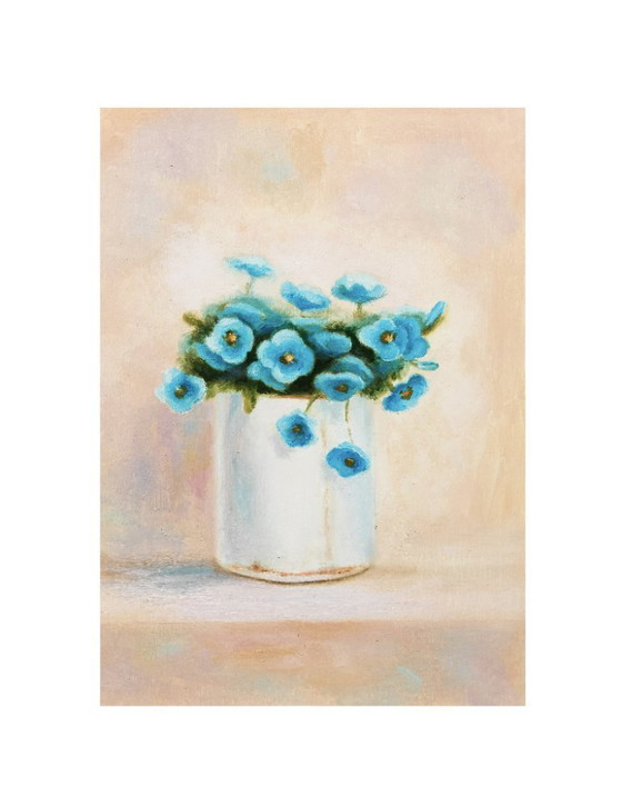 Image 1 of Hand-painted flowers in oil on panel. Oil painting of flowers signed by the artist. New.