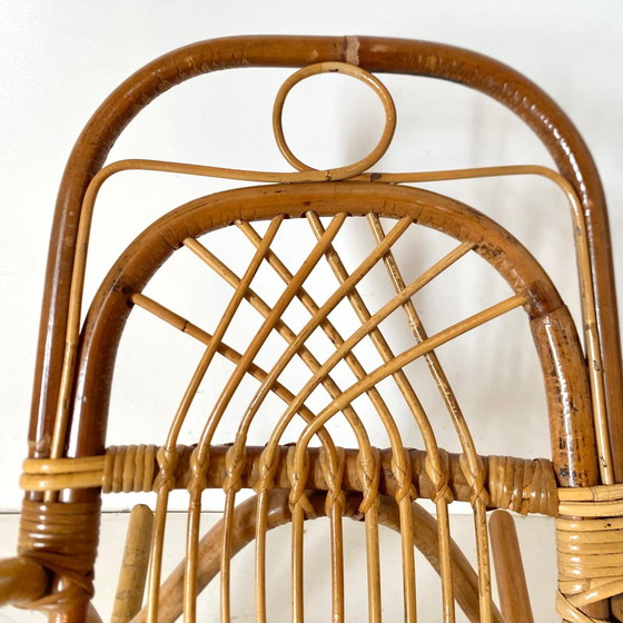 Image 1 of 1x Mecedora infantil de bambú de mediados de siglo, Italia, década de 1960