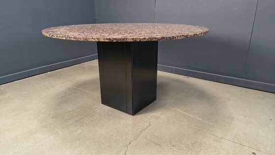 Image 1 of Vintage round granite center table, 1970s