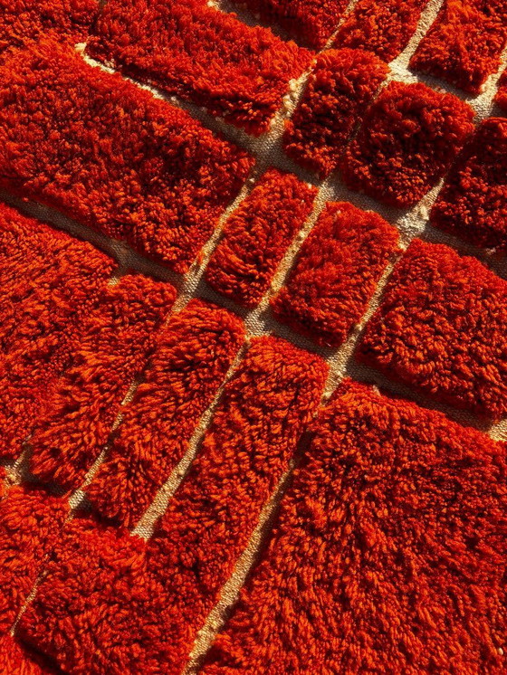 Image 1 of Handmade Moroccan Mrirt Rug – Burnt Orange Wool Rug 210x300 cm – Modern Textured Carpet