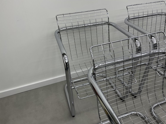 Image 1 of Set of 6 vintage wire steel chairs