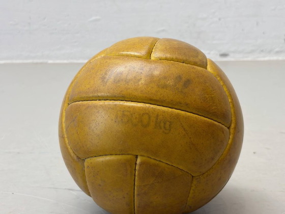 Image 1 of Very rare vintage leather ball, solid ball (medicine ball), 1.500 kg, 1960s