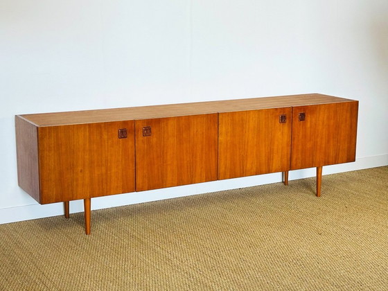 Image 1 of Scandinavian teak sideboard with 4 doors and tapered legs, 1960