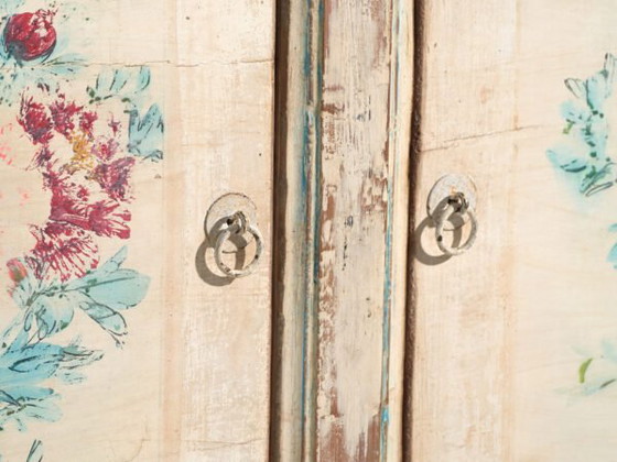 Credenza antica dipinta in legno di pino – Cina, circa 1930 – Credenze, Brass (photo 11 of 40)
