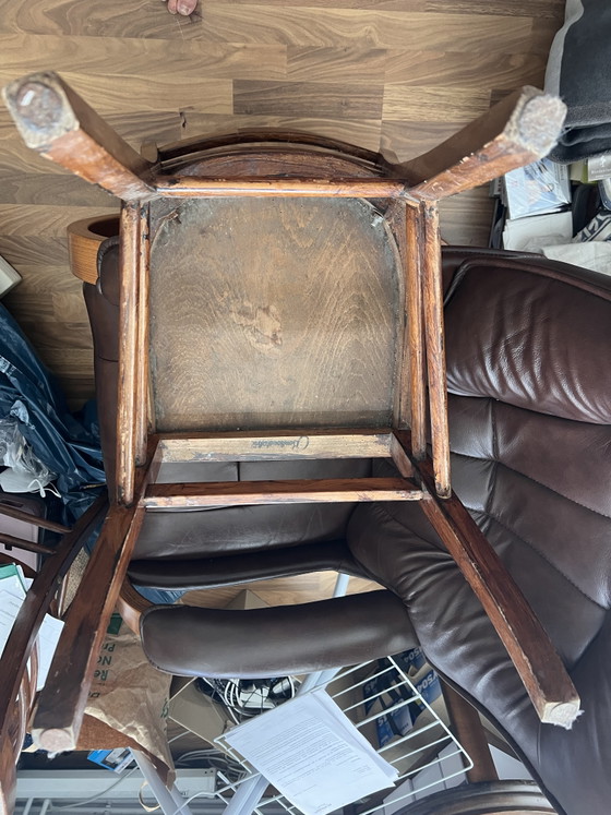 Set of 5 Stoelcker “Rock-Solid” Frankfurt Chairs – Vintage Dining Chairs (1930s-1950s) – Wood (photo 9 of 10)