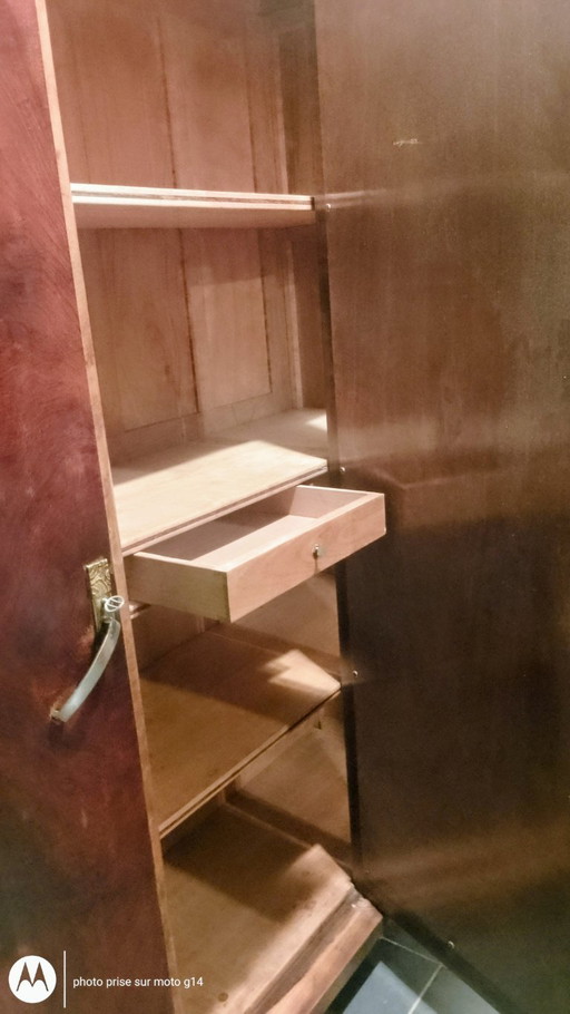 Armadio a specchio in noce Art Déco