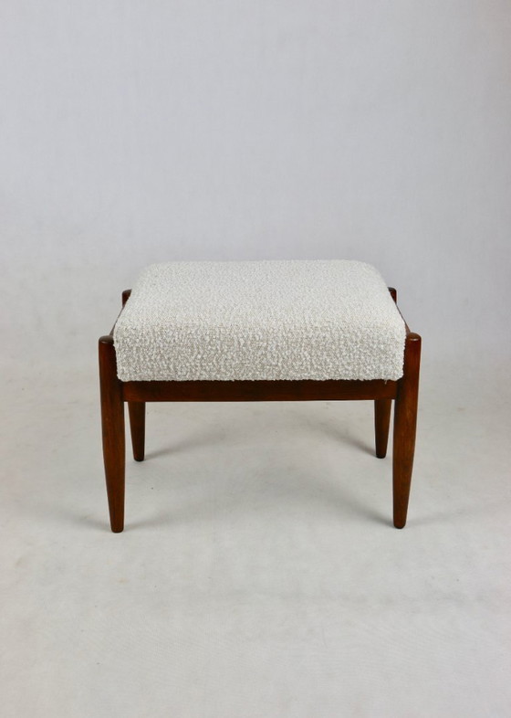 Image 1 of Pouf in bouclé crema di Edmund Homa, anni '70