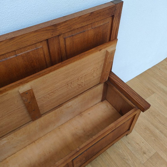 Image 1 of Vintage oak hall bench, bench, storage bench, toy chest