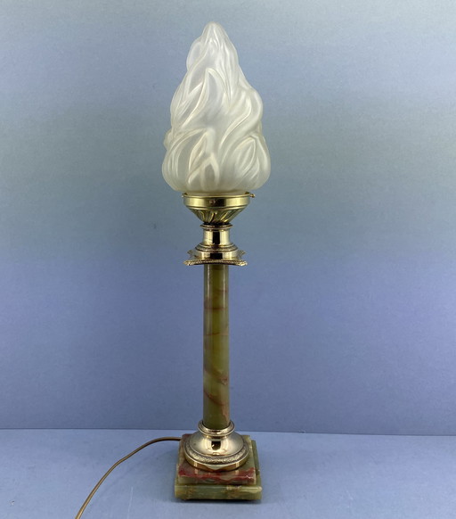 Authentic Art Deco Lamp - Marble Base - Hollywood Regency Style - Vintage Lighting