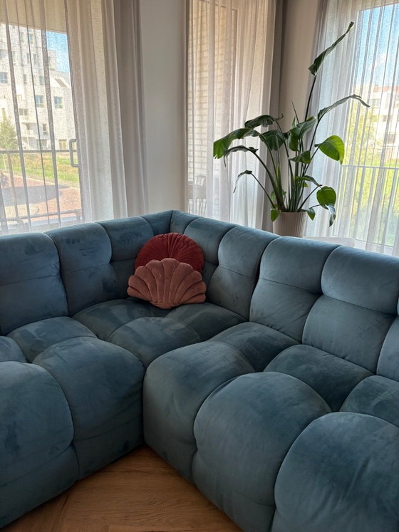 Petrolfarbenes Samt-Ecksofa, T&O Living, Modulare Sofas, Blau, Modern (Foto 5 von 7)
