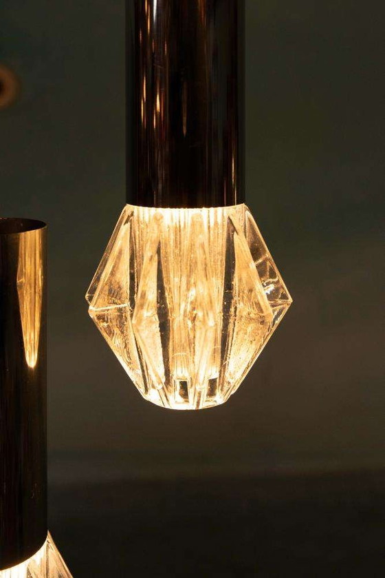 Image 1 of Space age glass pendant lights, 70s minimalist glass pendants