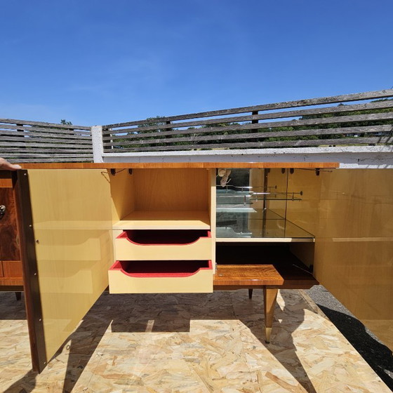 Image 1 of French MID-CENTURY MODERN Sideboard-Luxurious Macassar 60s Buffet-60s
