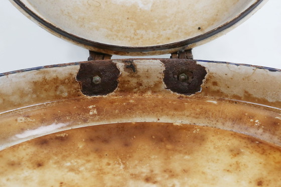 Image 1 of Seltener Emaille-Brotkasten mit Wabenmuster, Deutschland 1910er Jahre