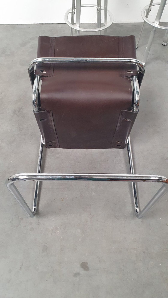 Image 1 of Mart Stam S34/B vintage stoel fasem Italië 70s tuigleer